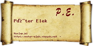 Péter Elek névjegykártya